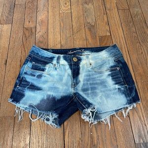 A&E Tye Dyed Cut Off Distressed Jean Shorts